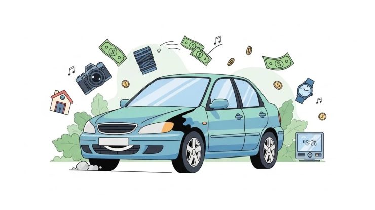 故障車買取 大阪｜過走行や故障車の高価買取サービスのイメージイラスト