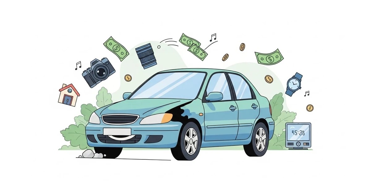 故障車買取 大阪｜過走行や故障車の高価買取サービスのイメージイラスト